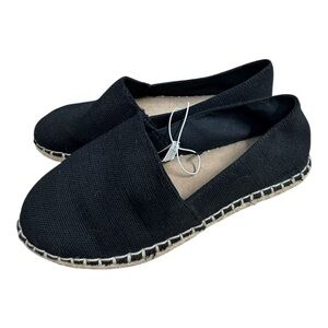 NWT Old Navy Women’s Black Canvas Espadrilles Slip-On Casual Flats Size 7